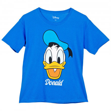 Disney Donald Duck Character Face Signature Youth T-Shirt
